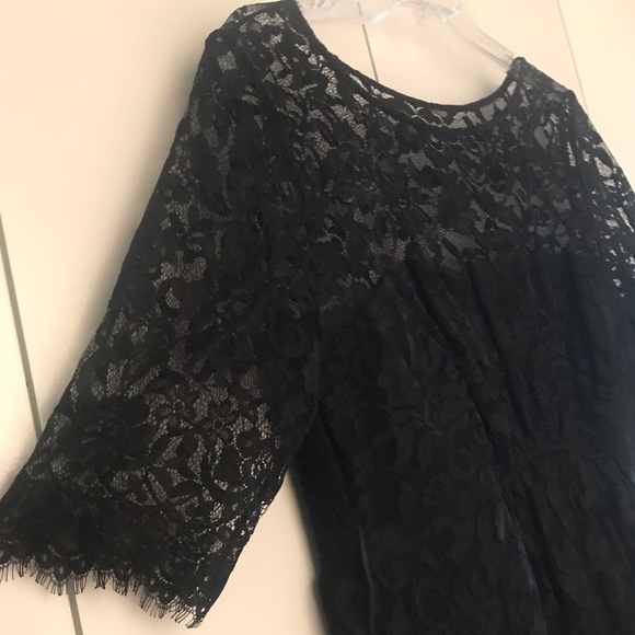 Seraphine Black Lace Maternity Cocktail Dress - Picture 4 of 9